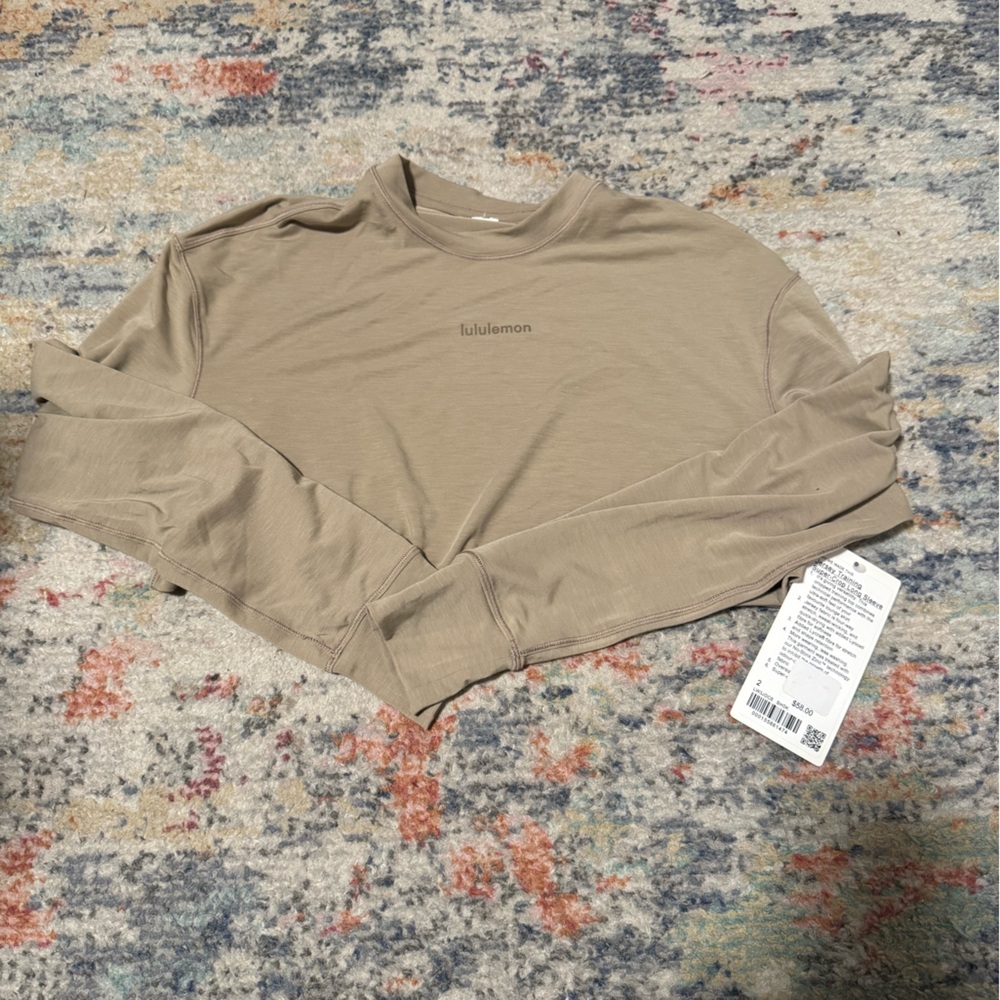 lululemon jersey training super crop long sleeve